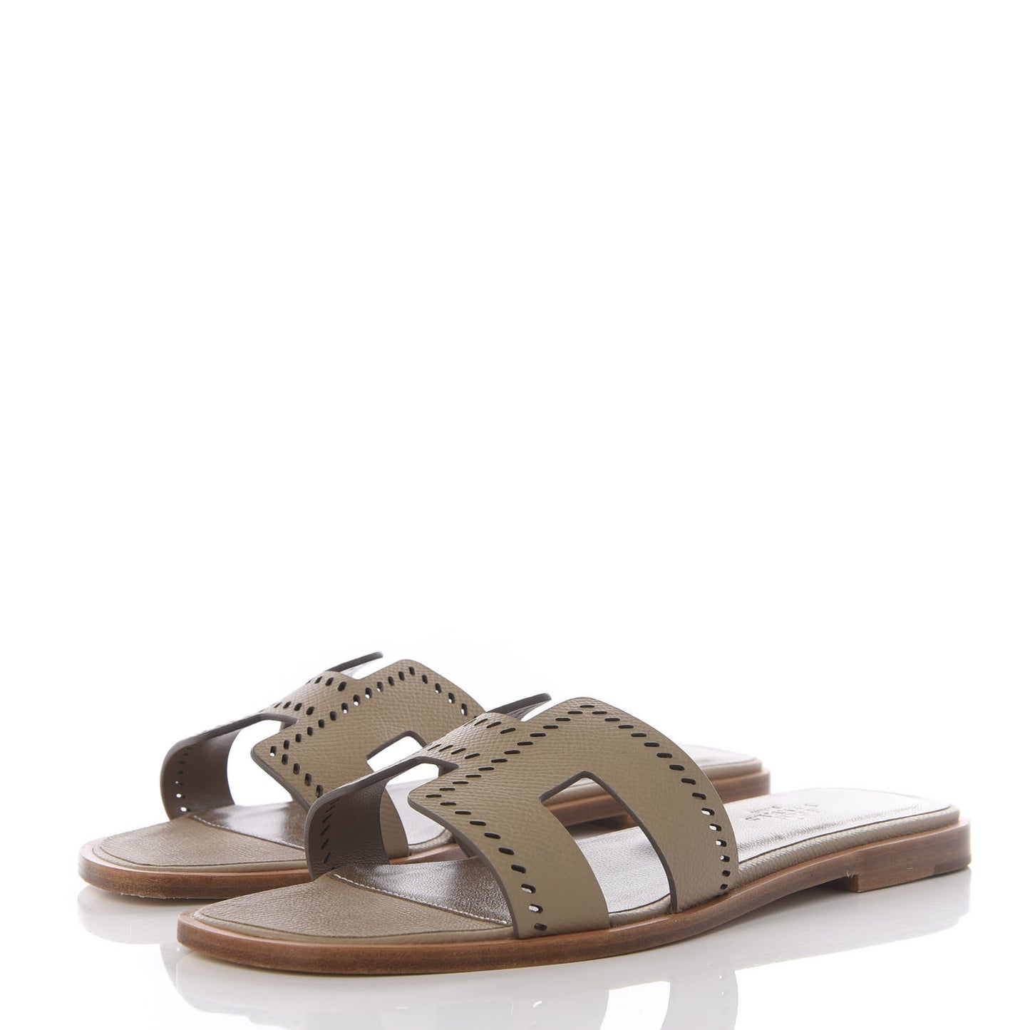 Epsom Perforated Oran Sandals 37 Etain