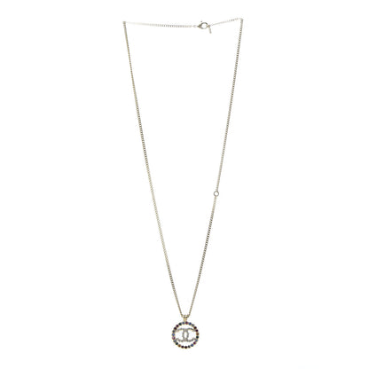 Chanel Crystal Over The Rainbow CC Pendant Necklace Gold Multicolor 3 of 5