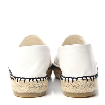 Chanel Lambskin Stitched CC Espadrilles 38 White Black 7 of 11