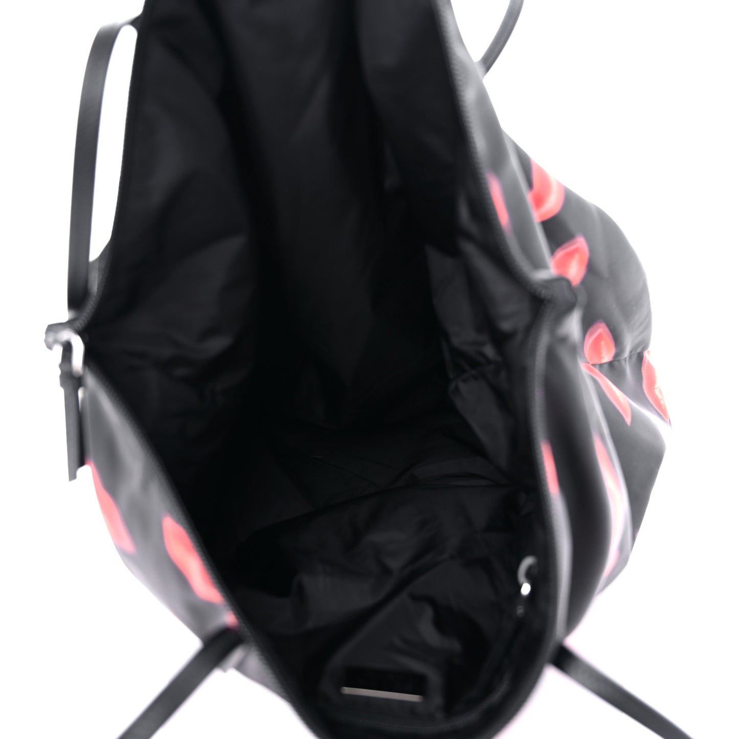 Tessuto Nylon Lips Tote Black