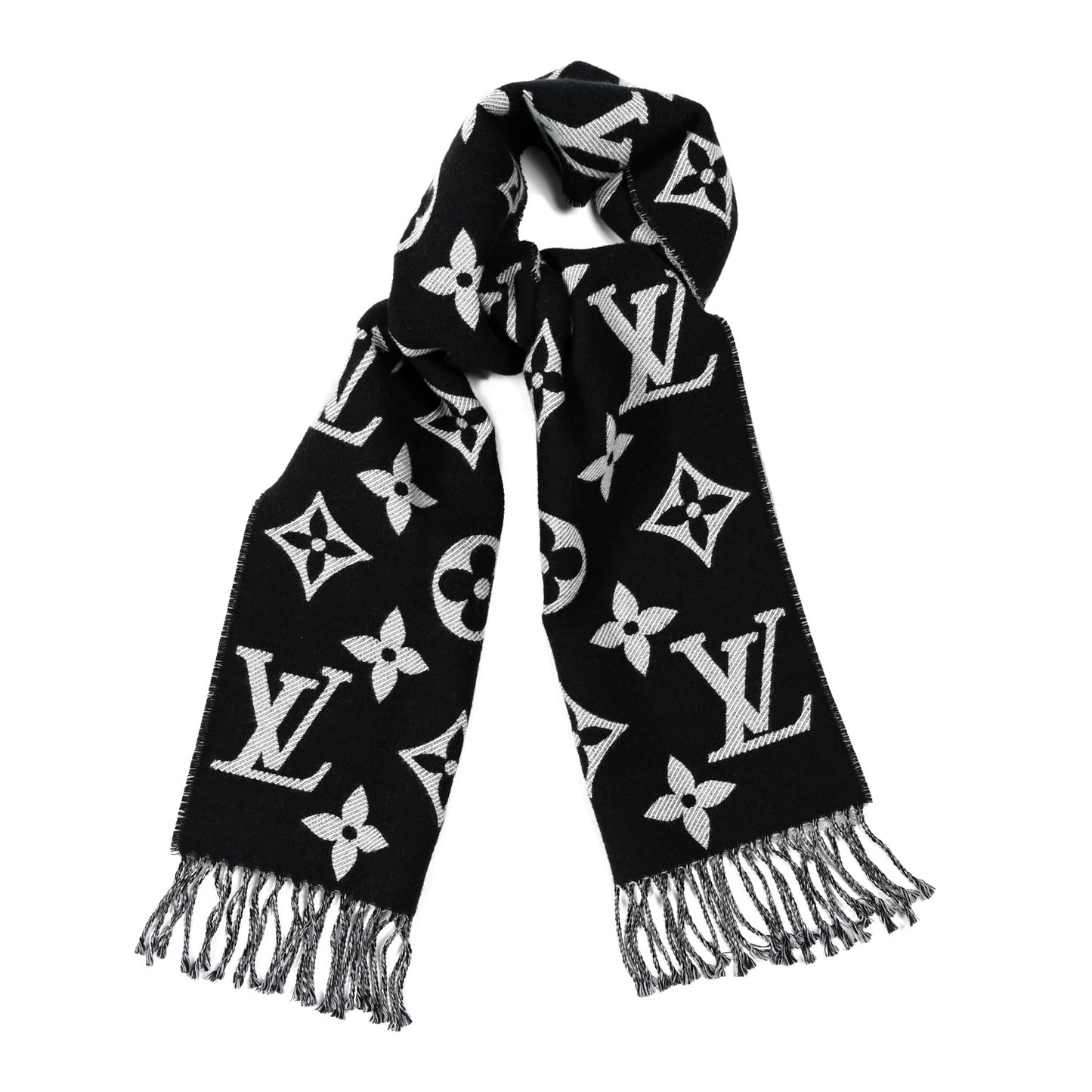 Wool Simply LV Scarf Black