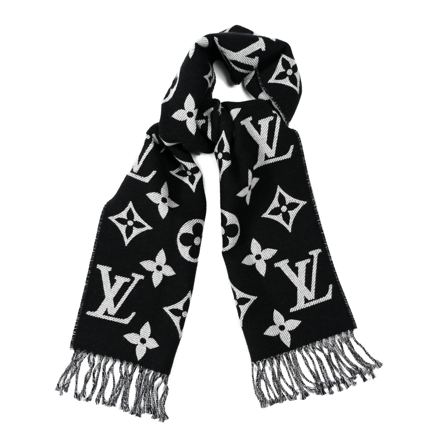 Louis Vuitton Wool Simply LV Scarf Black 1 of 3