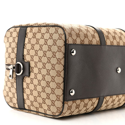 Gucci Monogram Dollar Calfskin Boston Duffle Bag Beige Ebony Testa di Moro Marrone Scuro 8 of 9