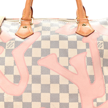 Louis Vuitton Damier Azur Tahitienne Speedy Bandouliere 30 Rose Ballerine 7 of 16