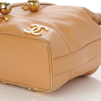 Chanel Caviar CC Drawstring Shoulder Bag Beige 11 of 11