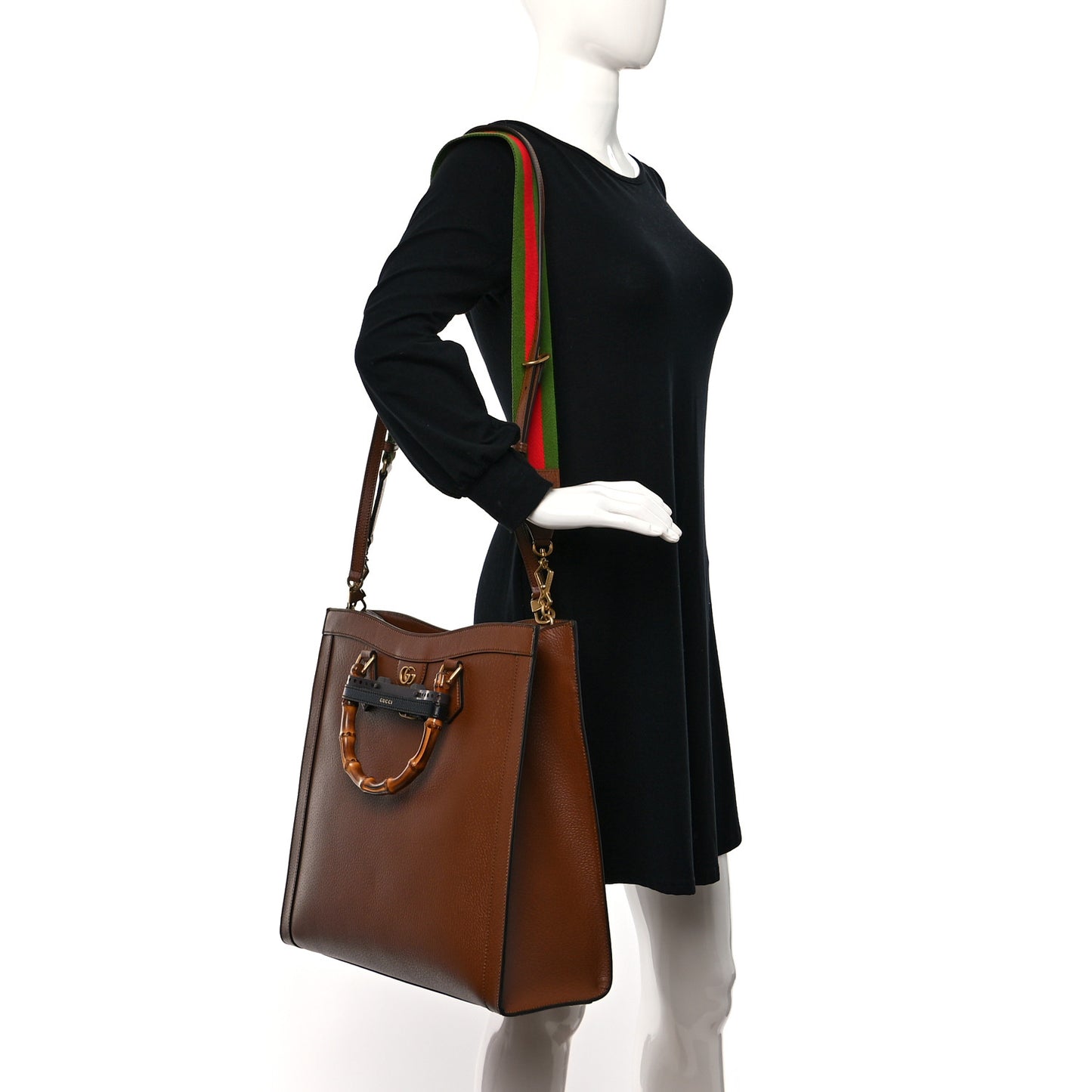 Wonka Grain Calfskin Large Diana Tote Bag Cuir Black