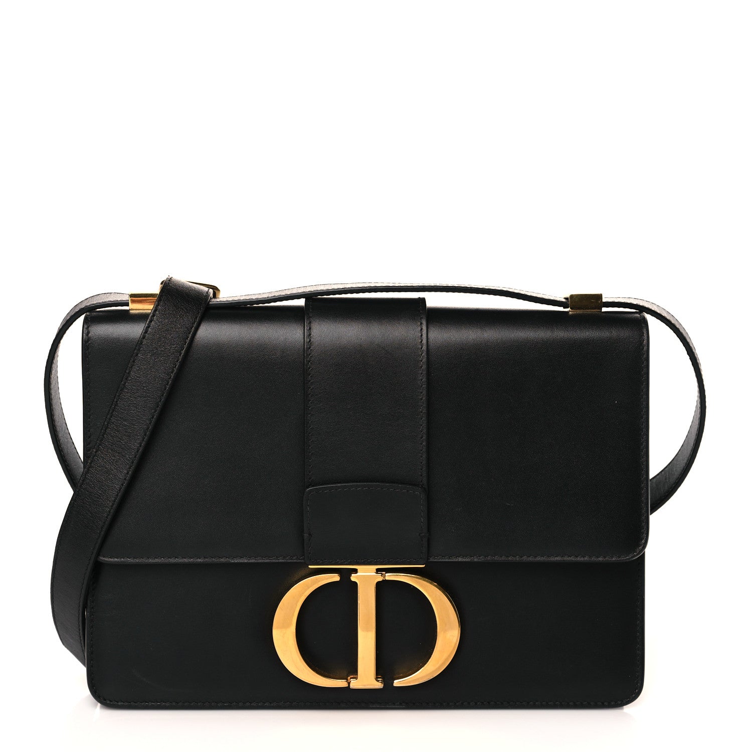 Christian Dior Smooth Calfskin 30 Montaigne Flap Bag Black 1 of 8