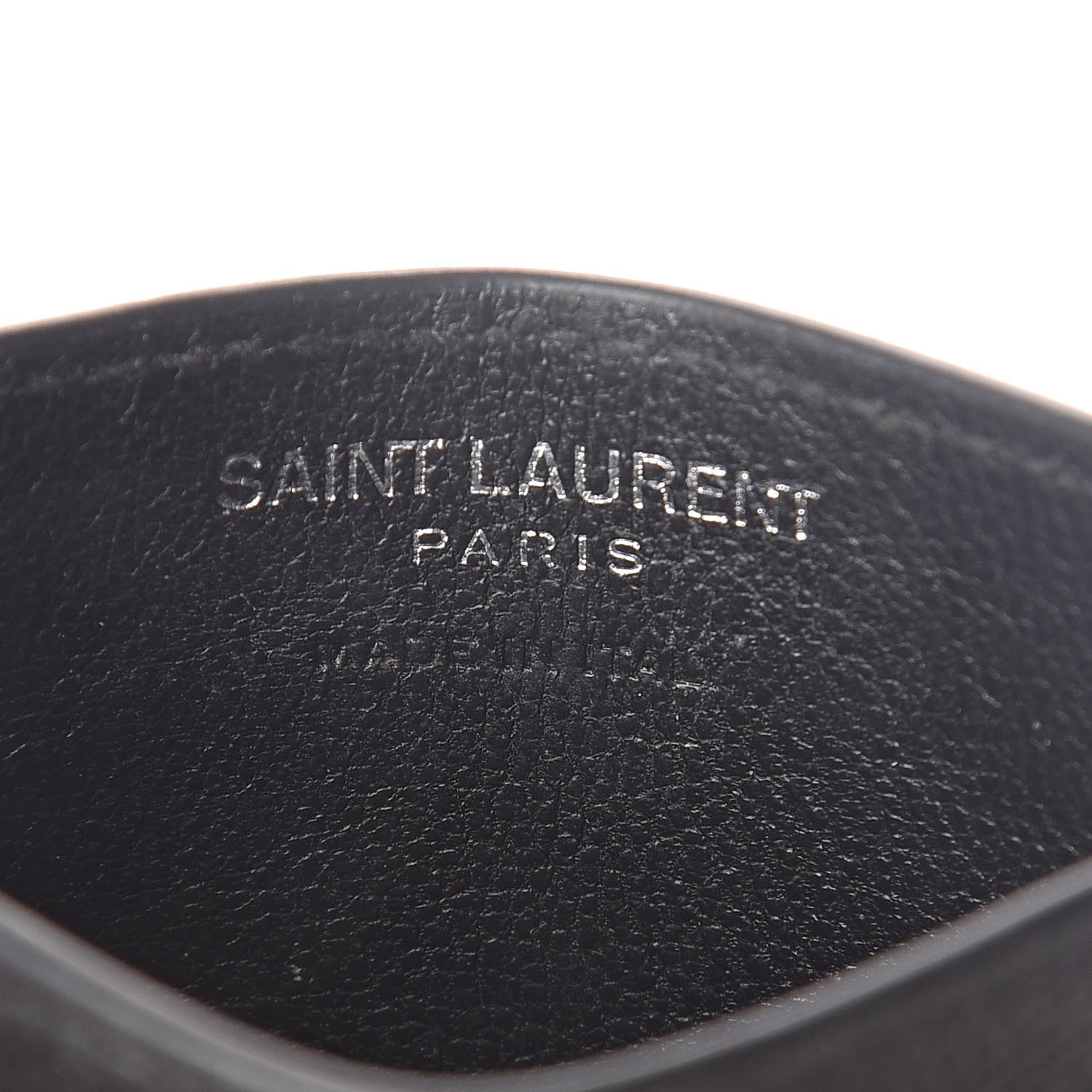 Saint Laurent Grain De Poudre Matelasse Chevron Monogram Credit Card Case Black 6 of 9