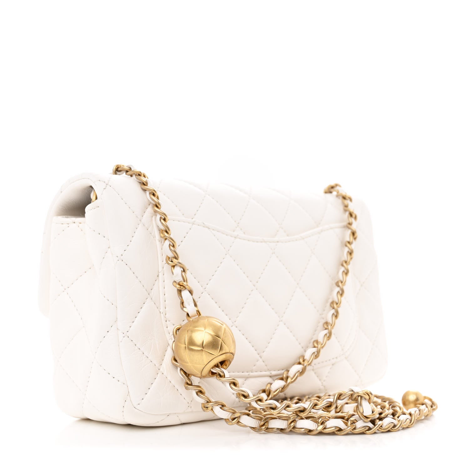 Chanel Lambskin Quilted Mini Rectangular Pearl Crush Flap White 3 of 9