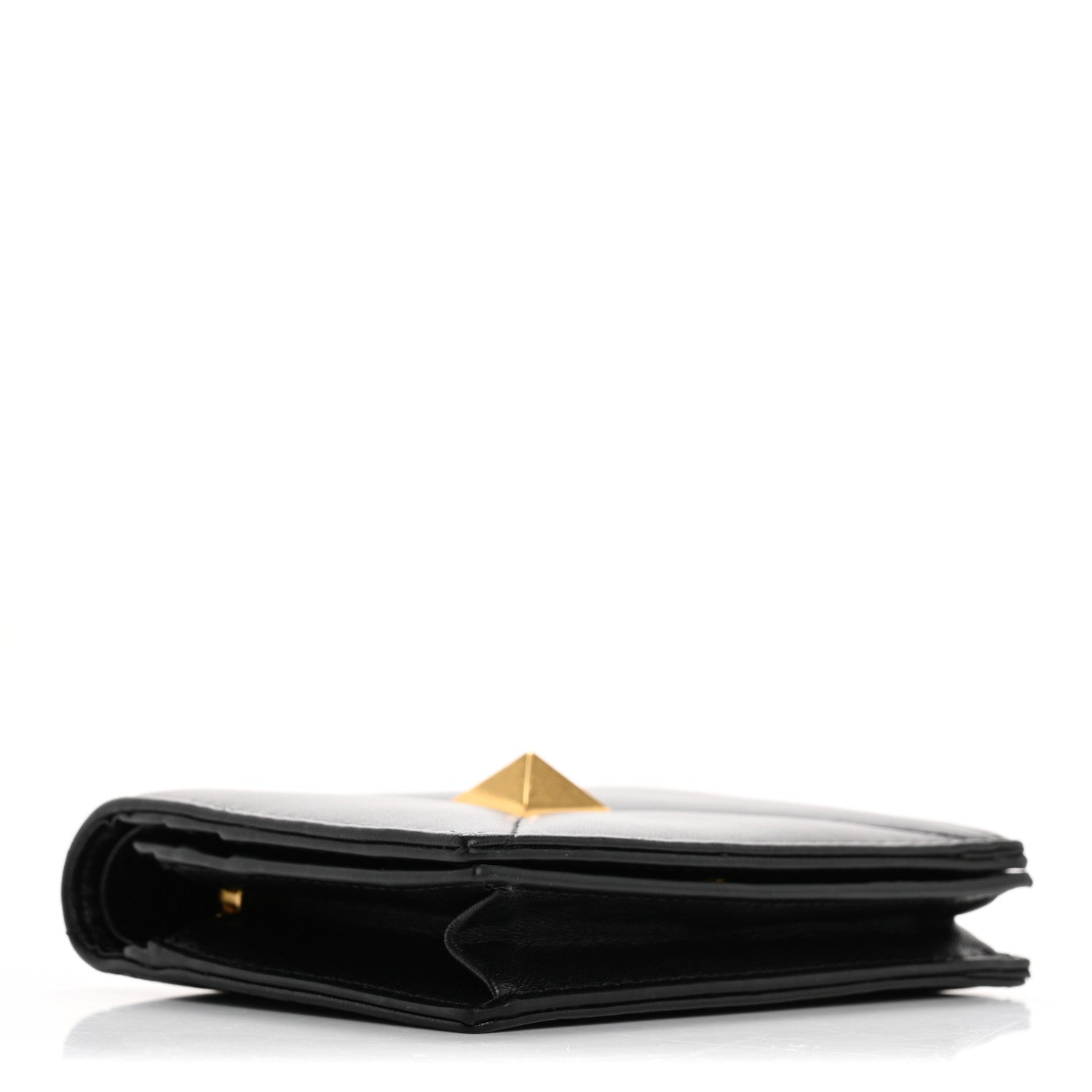 Valentino Garavani Nappa Roman Stud Small Flap Wallet Black 4 of 10
