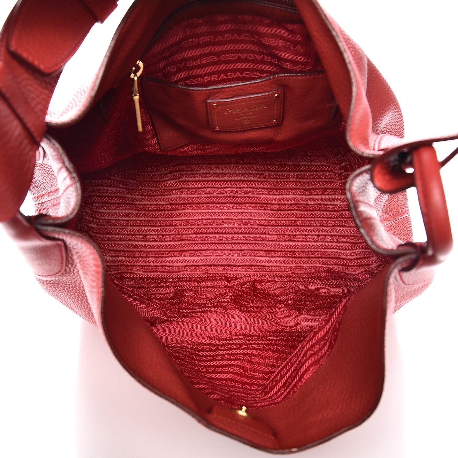 Prada Vitello Daino Hobo Rosso 5 of 19
