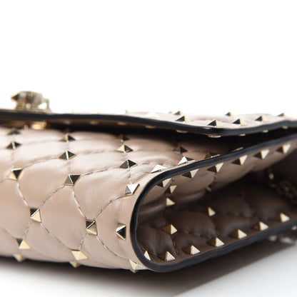 Valentino Garavani Lambskin Rockstud Spike Wallet on Chain Poudre 7 of 10