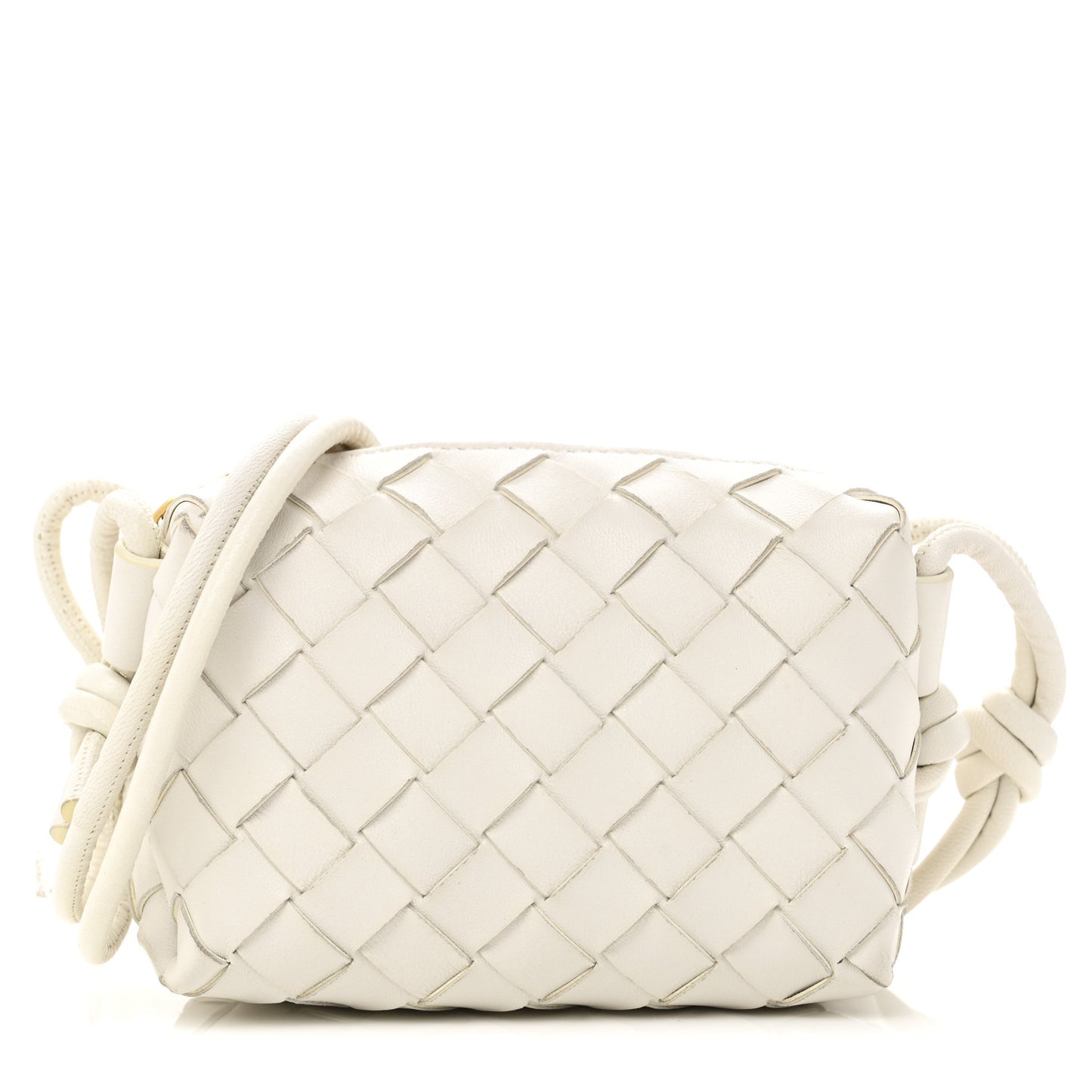 Nappa Intrecciato Mini Loop Camera Bag White