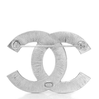 Chanel Baguette Crystal CC Brooch Silver 3 of 4