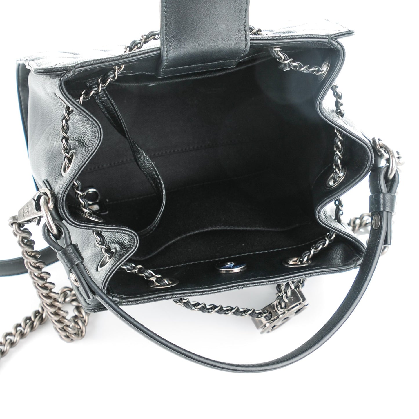 Caviar Quilted Small CC Bucket Bag Black
