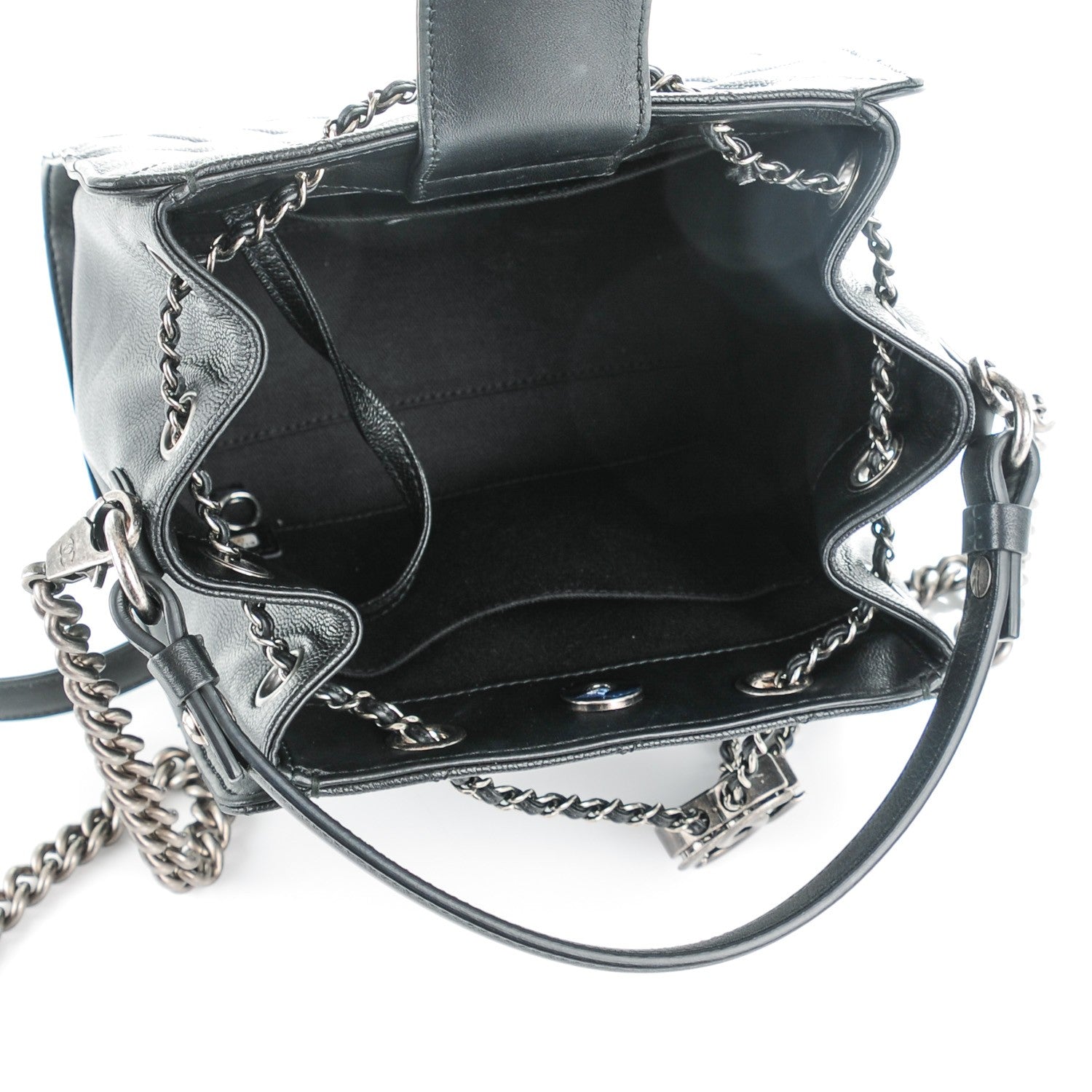 Chanel Caviar Quilted Small CC Bucket Bag Black 5 of 7