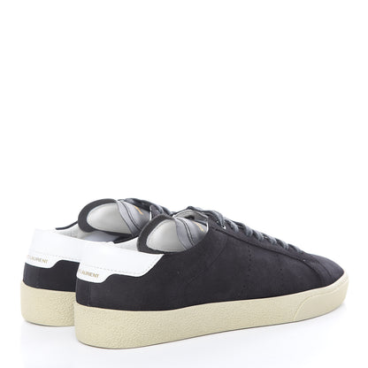 Saint Laurent Suede Mens Soho Court Classic Sneakers 40 Black Anthracite 4 of 9