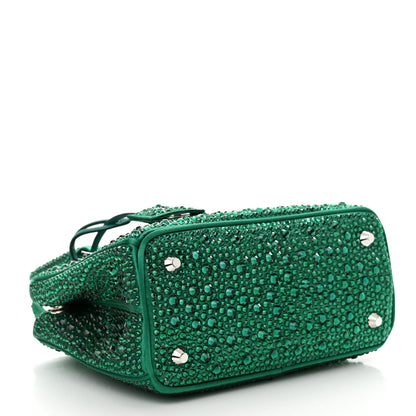 Prada Satin Crystal Mini Galleria Double Zip Tote Mango 4 of 11