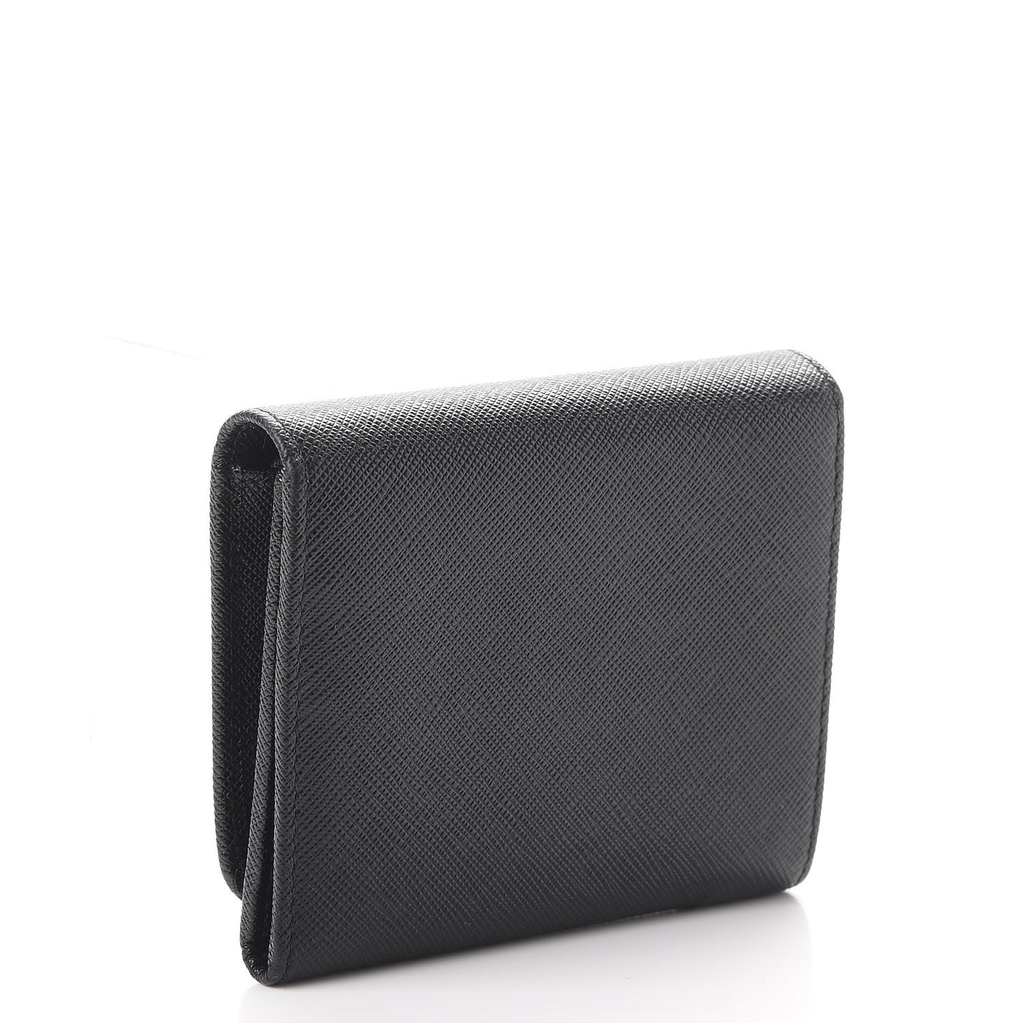 Saffiano Metal Tri-Fold Wallet Nero Black
