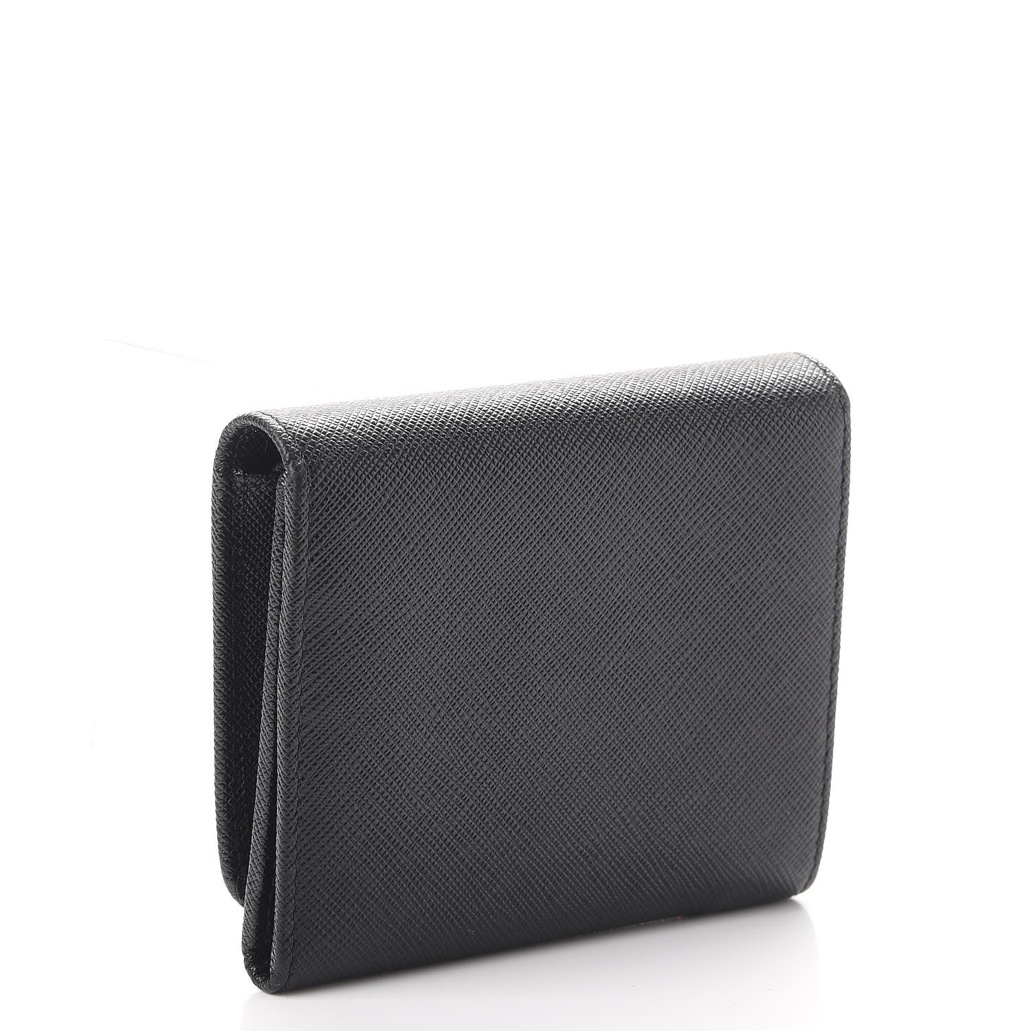 Prada Saffiano Metal Tri-Fold Wallet Nero Black 3 of 8