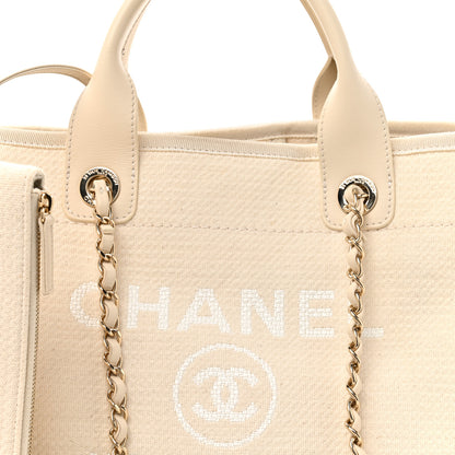 Chanel Mixed Fibers Small Deauville Tote White 9 of 19