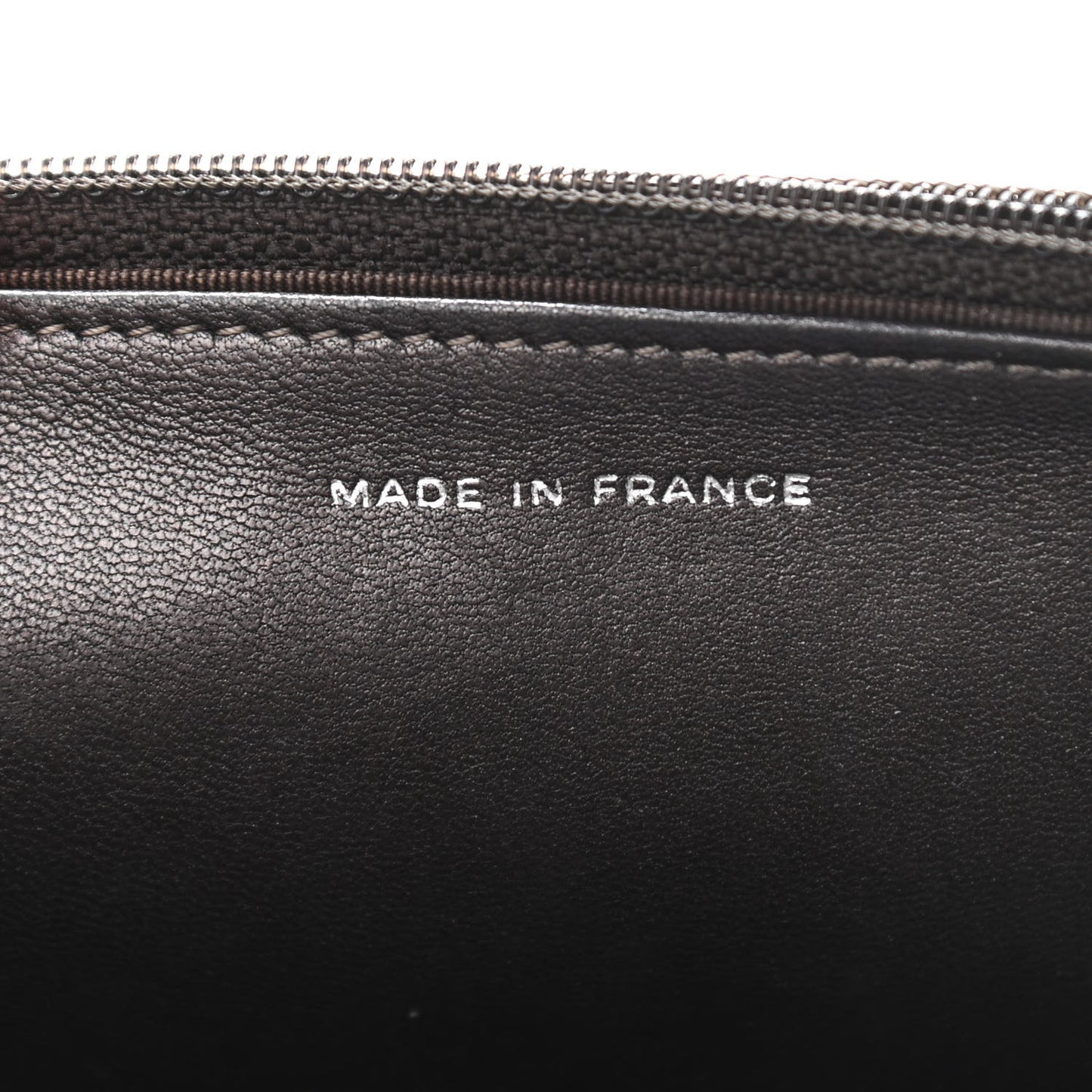 Metallic Lambskin Quilted Wallet On Chain WOC Dark Grey