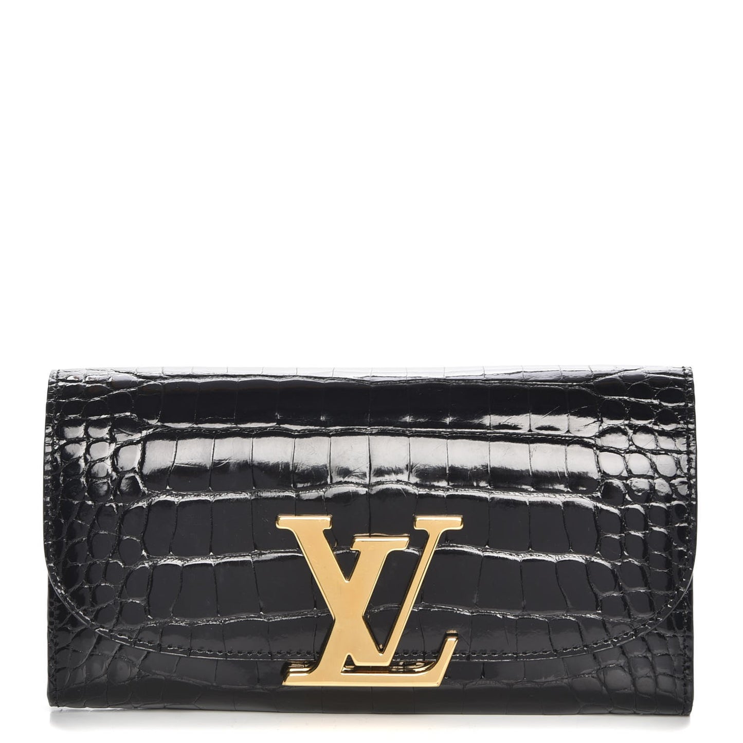 Alligator Vivienne LV Long Wallet Black