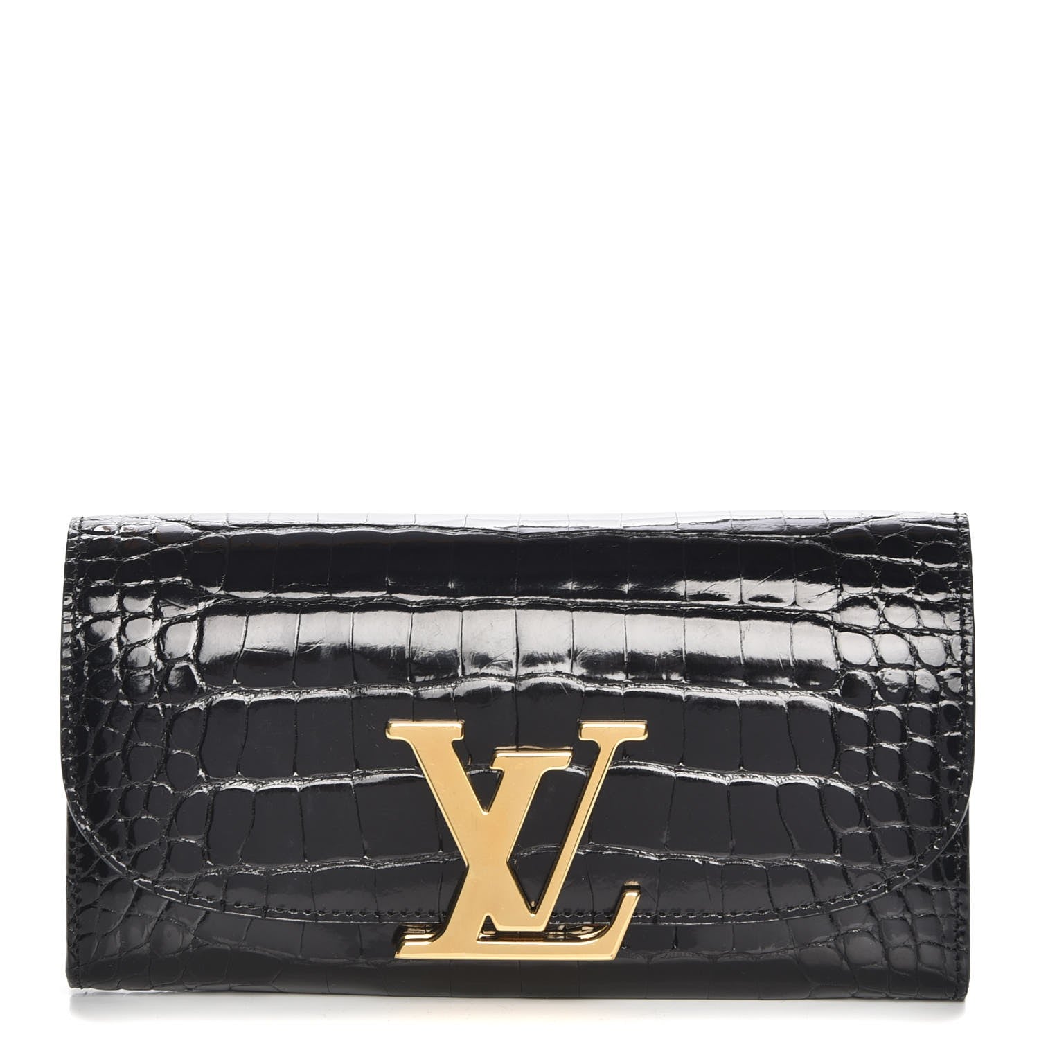Louis Vuitton Alligator Vivienne LV Long Wallet Black 1 of 9