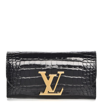 Louis Vuitton Alligator Vivienne LV Long Wallet Black 1 of 9