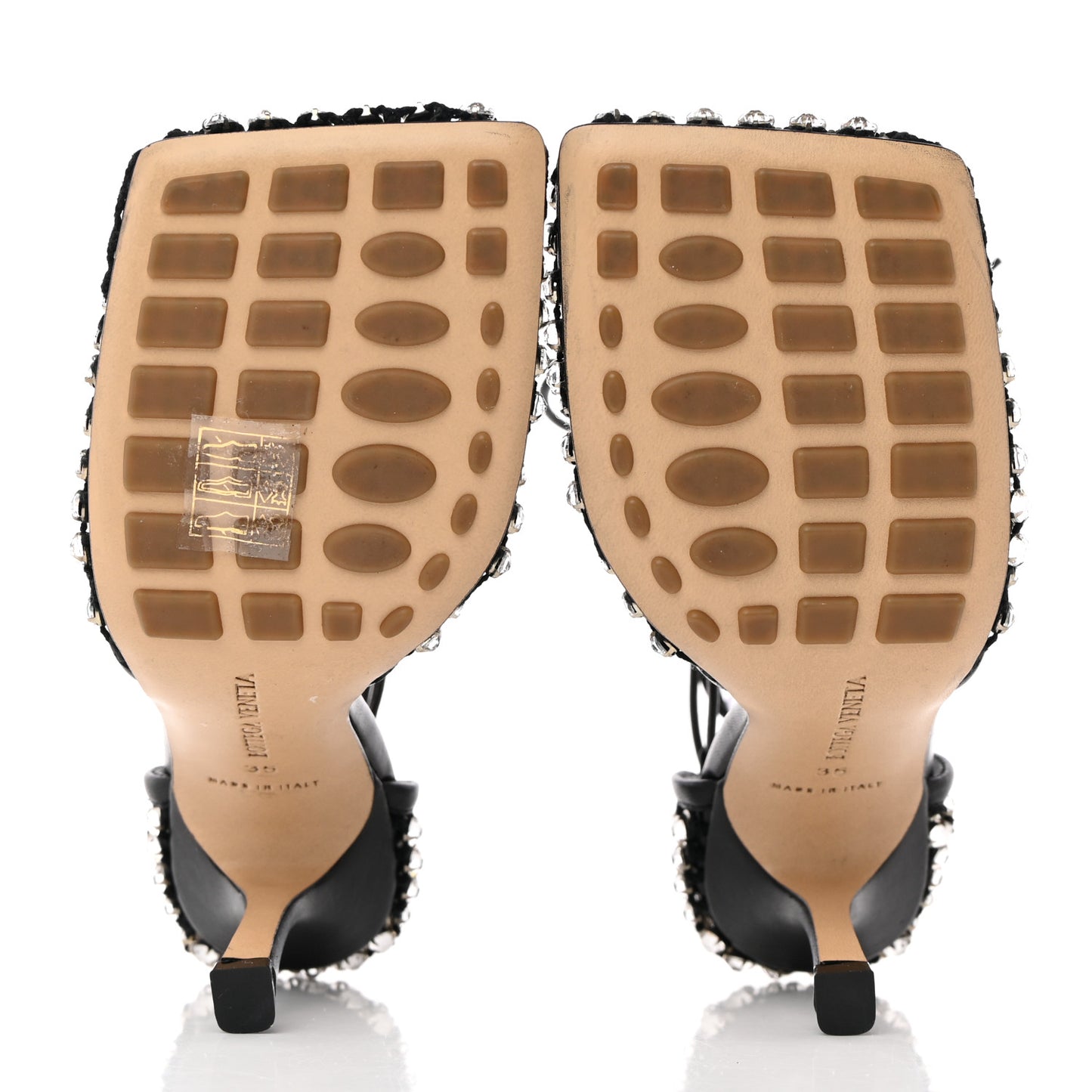 Mesh Nappa Crystal Embellished Sparkle Stretch Ankle Tie Sandals 35 Black