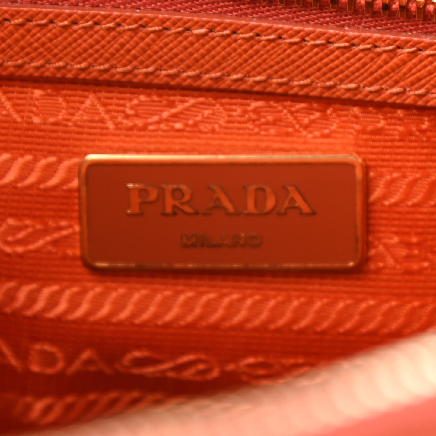 Saffiano Small Galleria Double Zip Tote Papaya