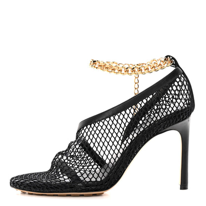 Bottega Veneta Mesh Nappa Chunky Chain Sandals 37 Black 1 of 11