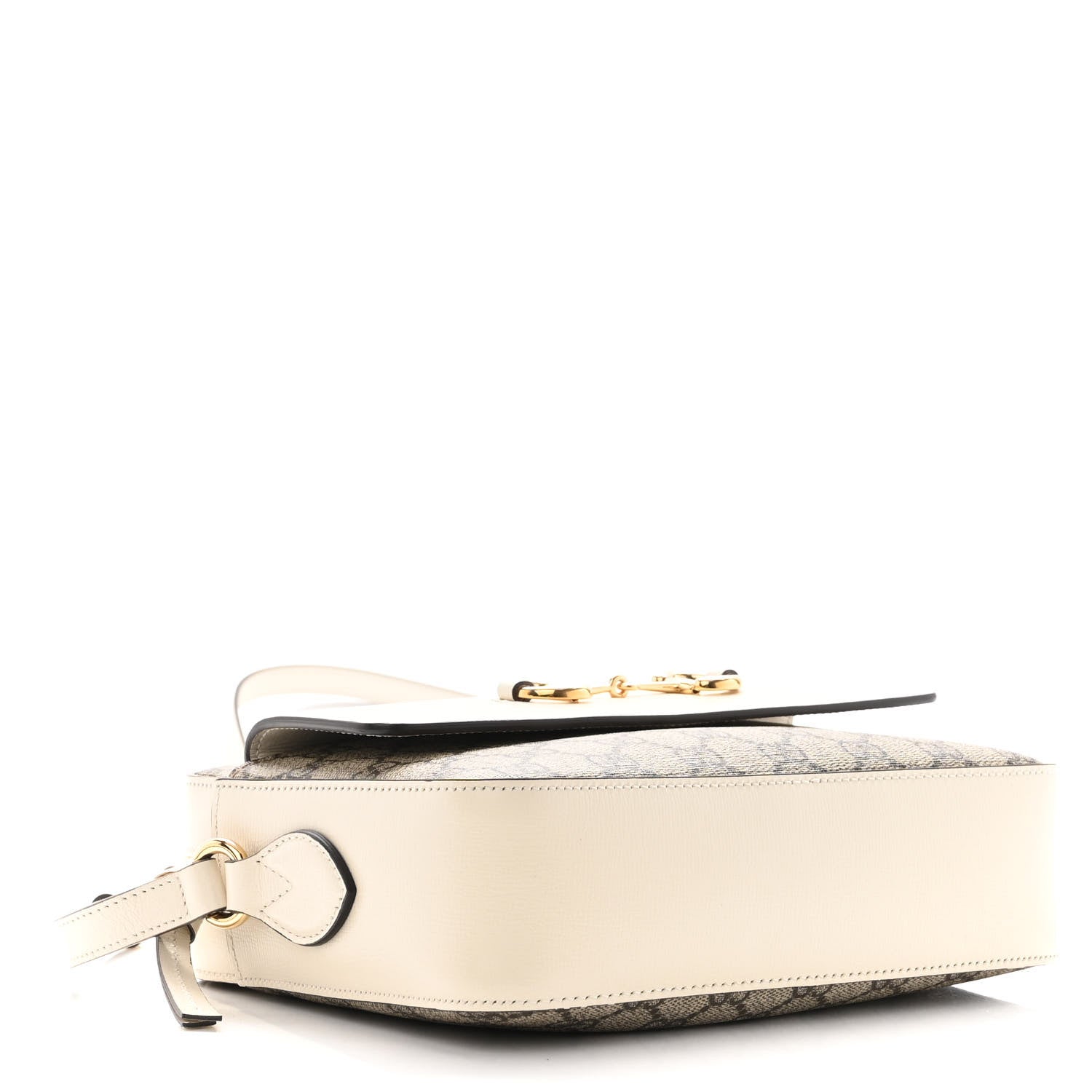 Gucci GG Supreme Monogram Small Horsebit 1955 Shoulder Bag Beige Mystic White 4 of 10