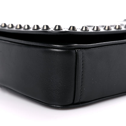 Prada Glace Calfskin Studded Crossbody Black 7 of 9