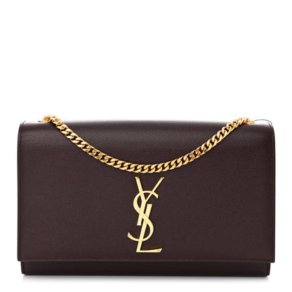 Saint Laurent Grain De Poudre Medium Classic Monogram Kate Satchel Amaranto 1 of 10