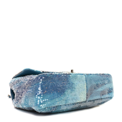 Chanel Sequin Large Waterfall Flap Light Blue 4 of 10
