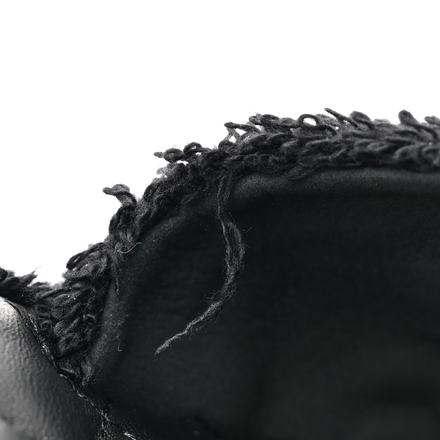 Terry Cloth Lambskin CC Sandals 36 Black