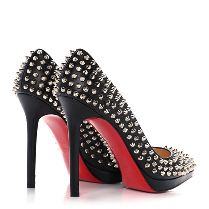 Christian Louboutin Nappa Pigalle Plato Spikes 120 Pumps 37.5 Black 4 of 10