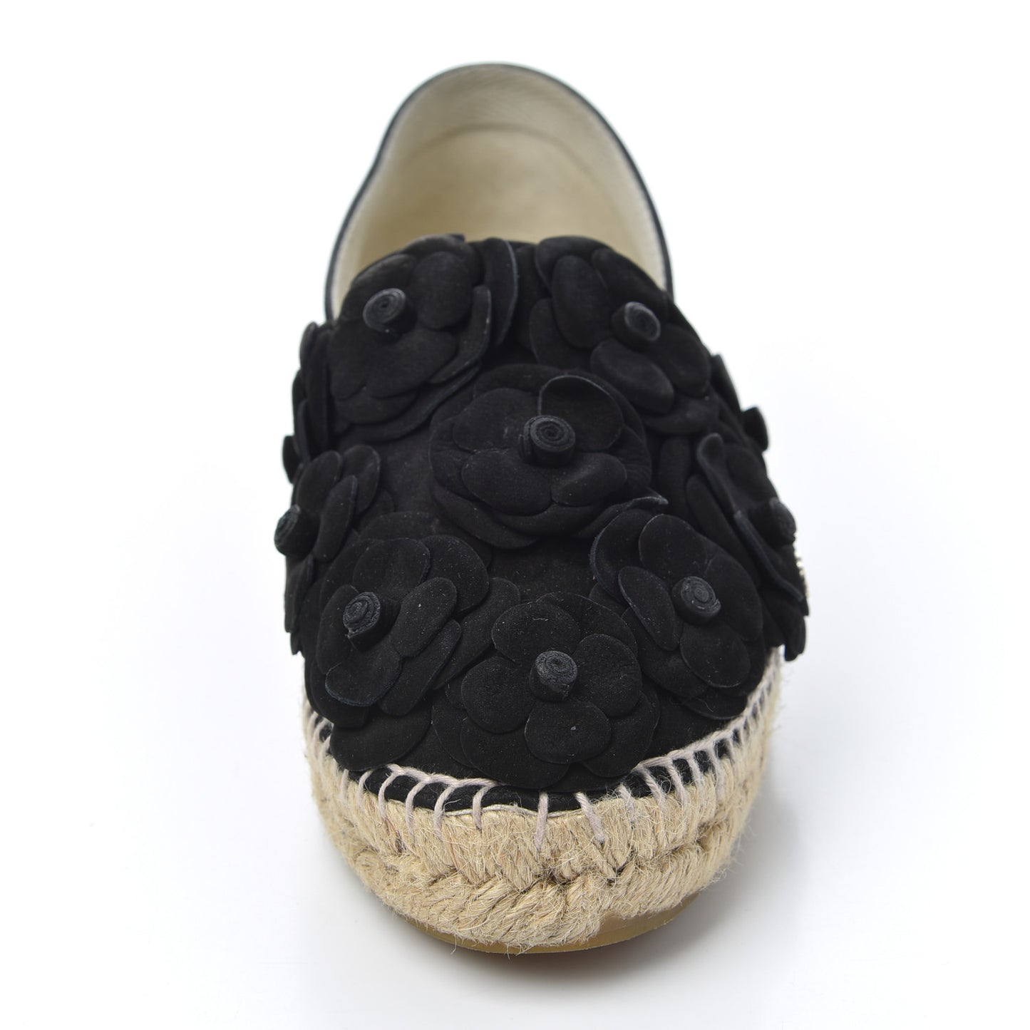 Suede Camellia CC Espadrilles 37 Black