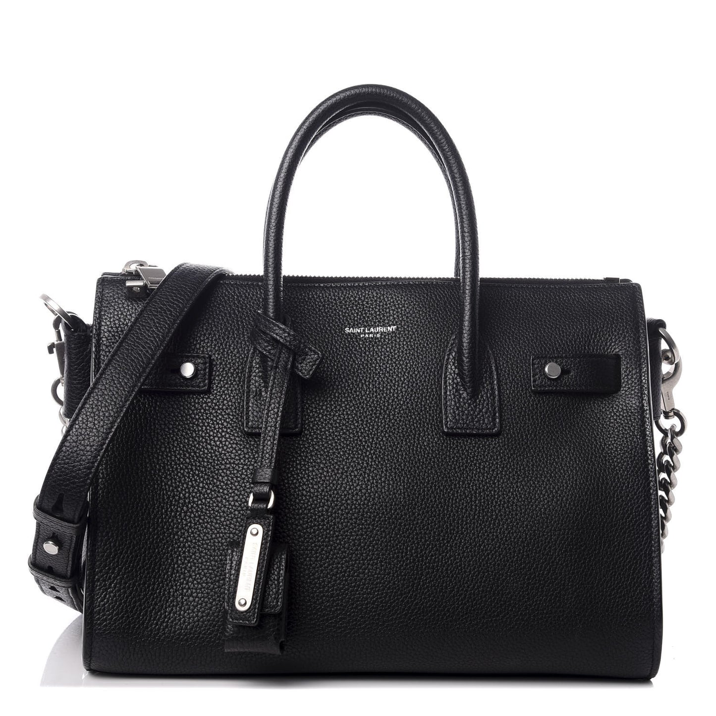 Grained Calfskin Sac De Jour Souple Duffle 36H Asphalt Black