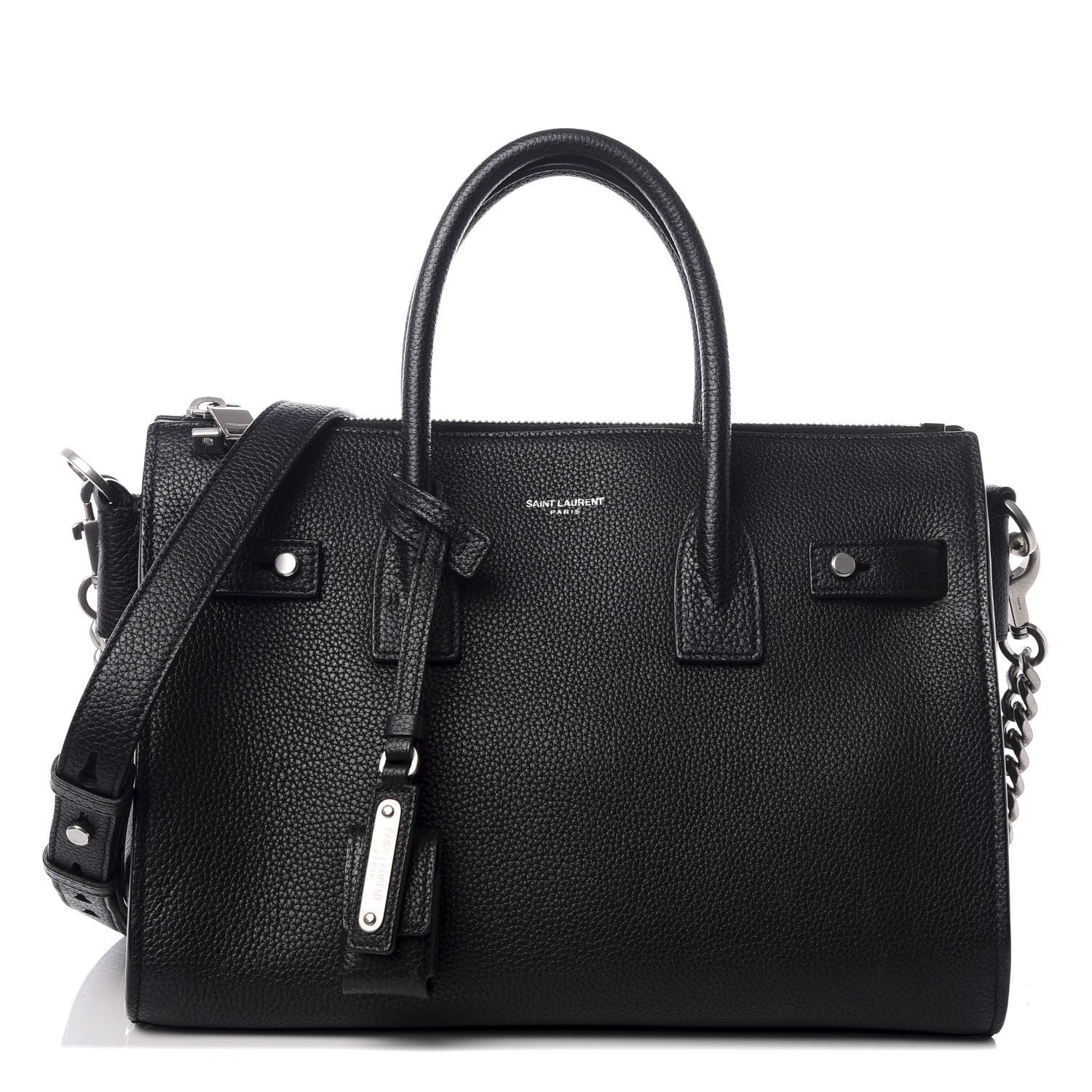 Saint Laurent Grained Calfskin Sac De Jour Souple Duffle 36H Asphalt Black 1 of 8