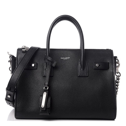 Saint Laurent Grained Calfskin Sac De Jour Souple Duffle 36H Asphalt Black 1 of 8