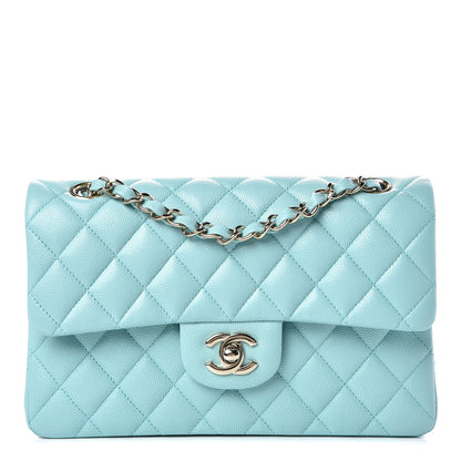 Chanel Caviar Quilted Small Double Flap Light Blue 1 of 10