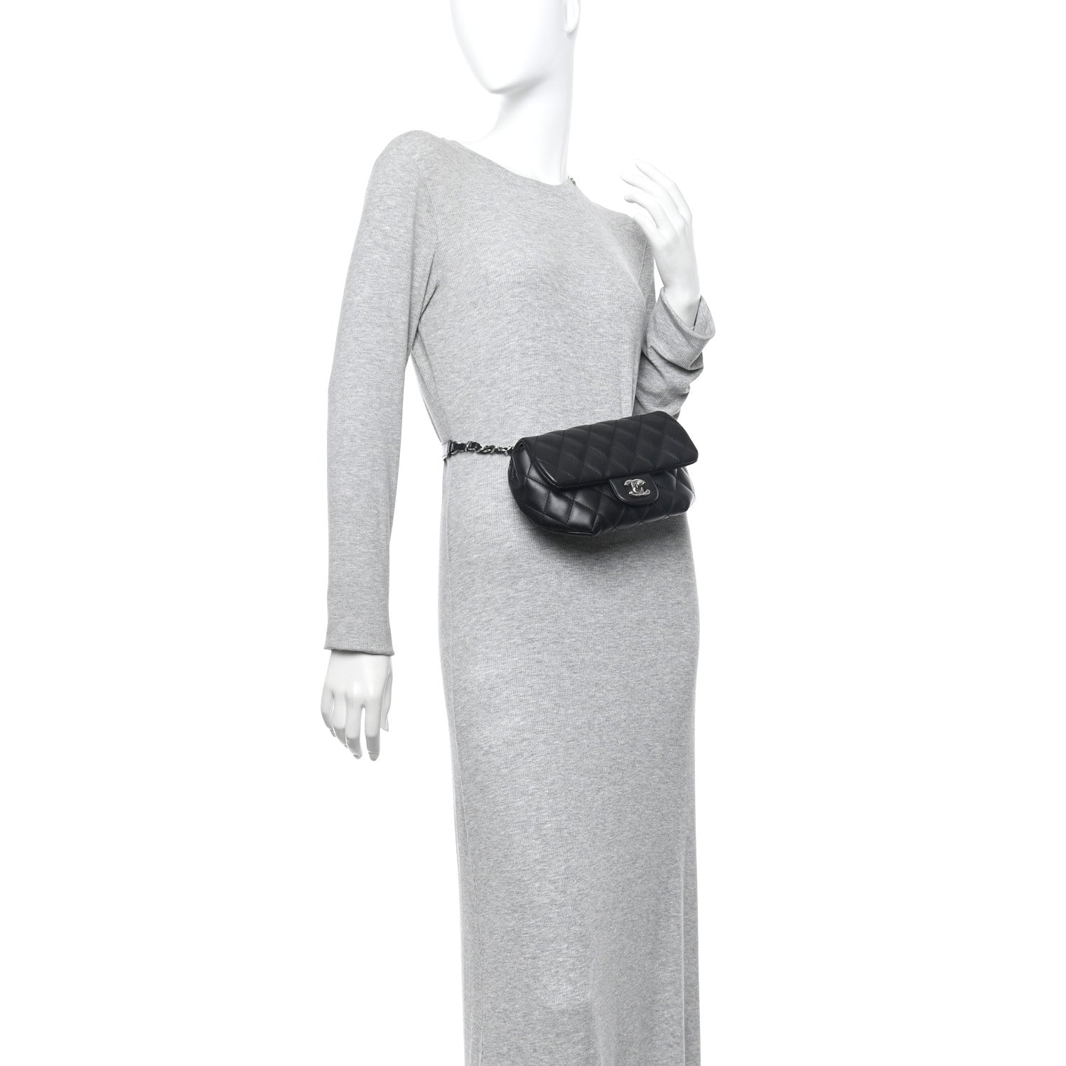 Chanel Calfskin Quilted CC Uniform Flap Belt Bag Black 2 of 10