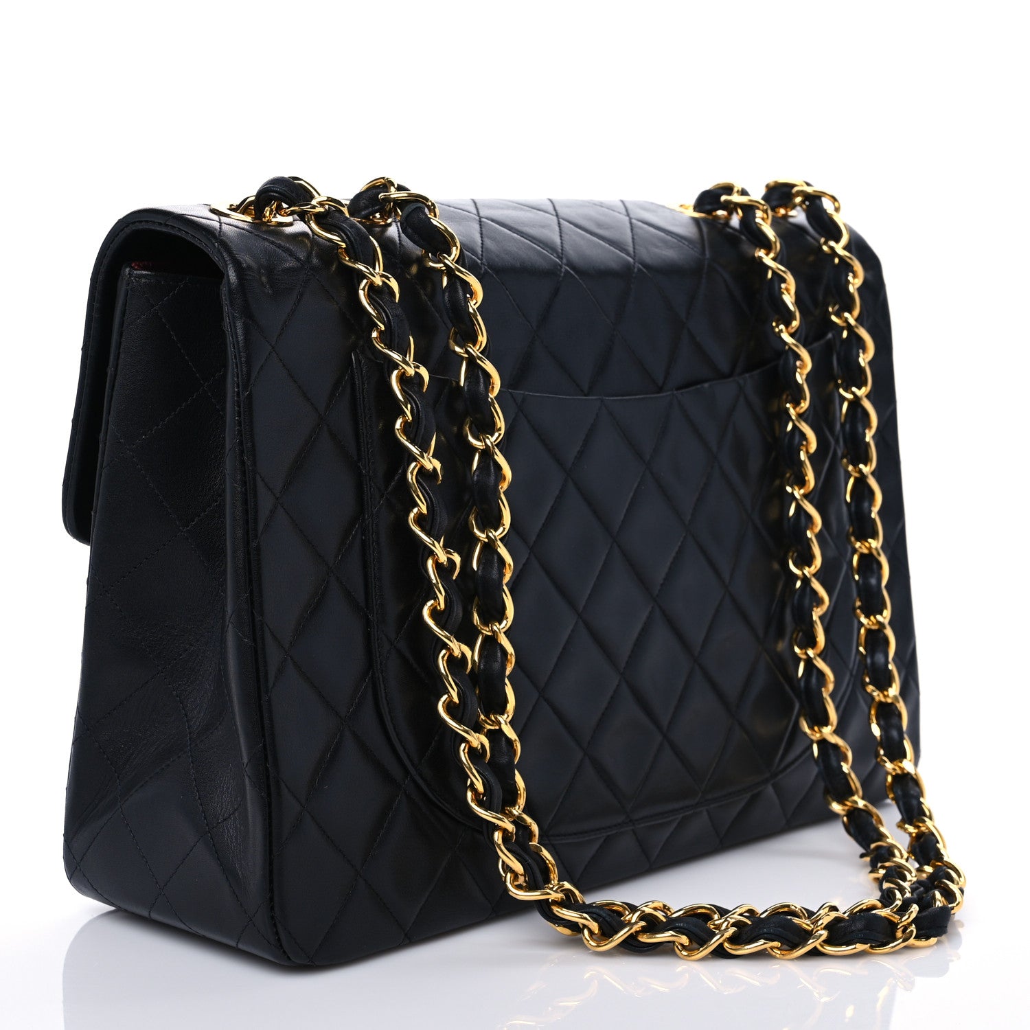 Chanel Lambskin Quilted XL Jumbo Single Flap Black 3 of 10