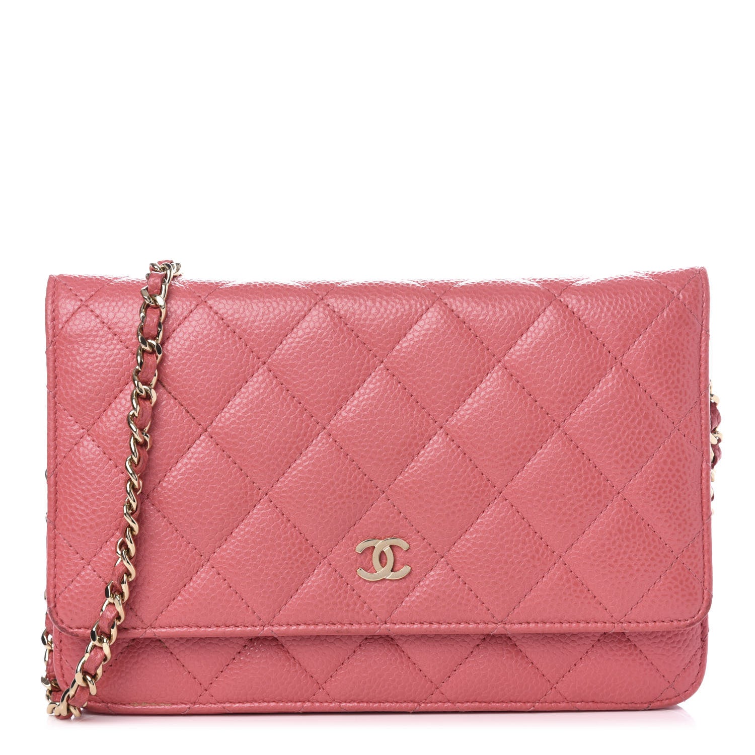 Chanel Caviar Quilted Wallet on Chain WOC Pink 1 of 9