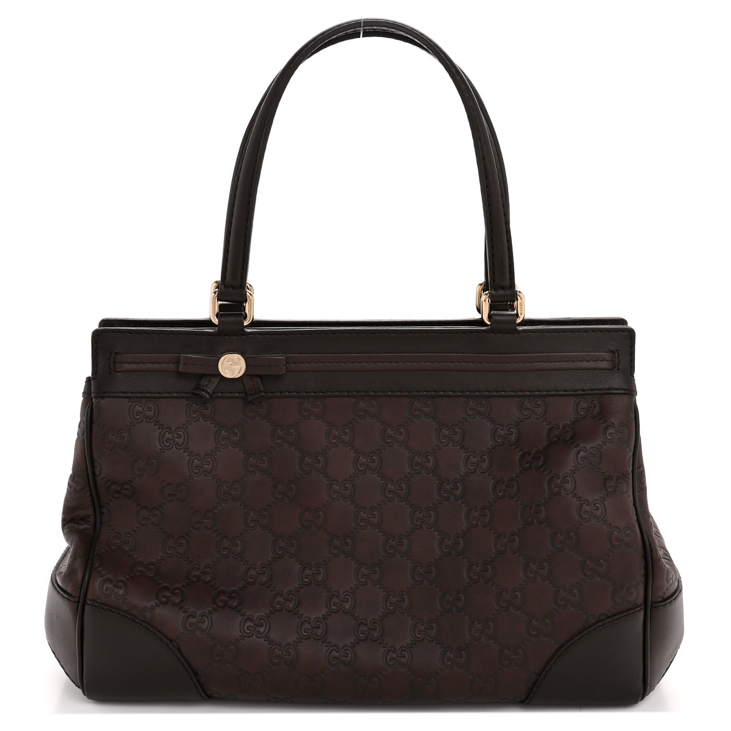 Gucci Guccissima Medium Mayfair Tote Dark Brown 1 of 14