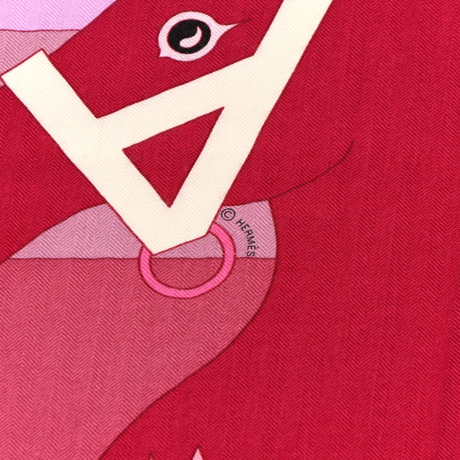 Hermes Cashmere Silk Rocabar Shawl 140 Rouge Rose Parme 4 of 4