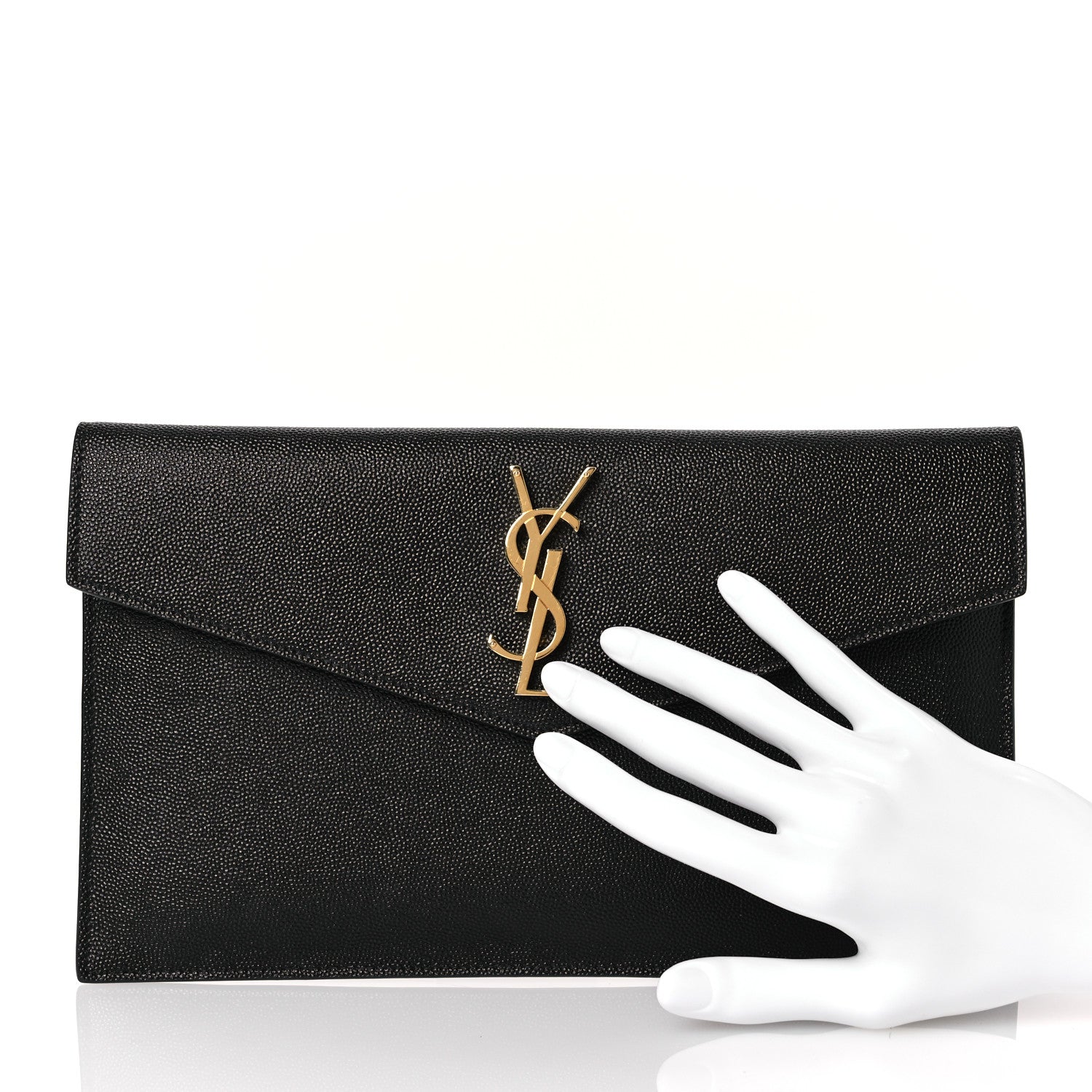 Saint Laurent Grain De Poudre Uptown Pouch Black 2 of 10