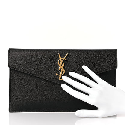 Saint Laurent Grain De Poudre Uptown Pouch Black 2 of 10